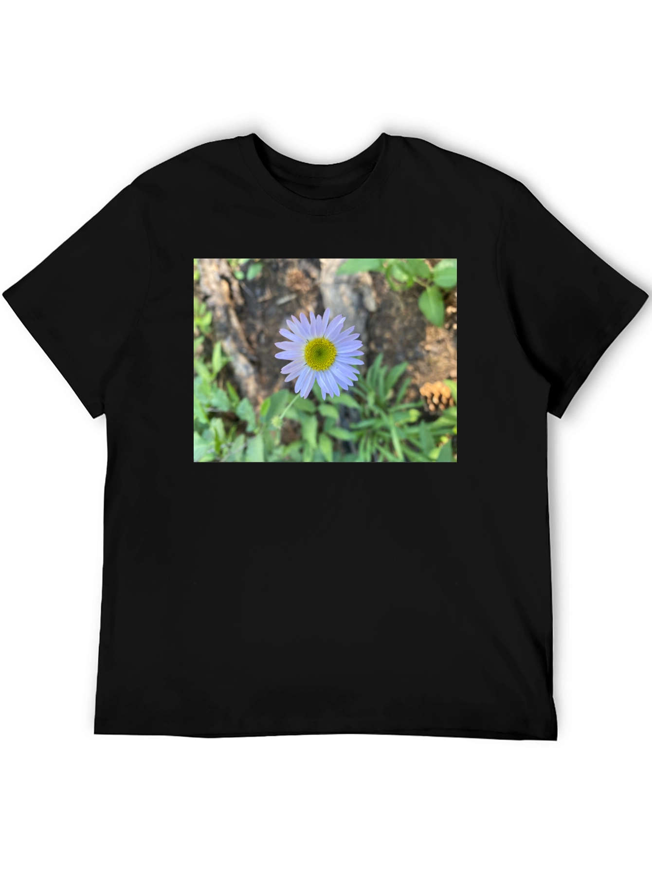 Floral Print Black T-Shirt - Nature Inspired Casual Wear