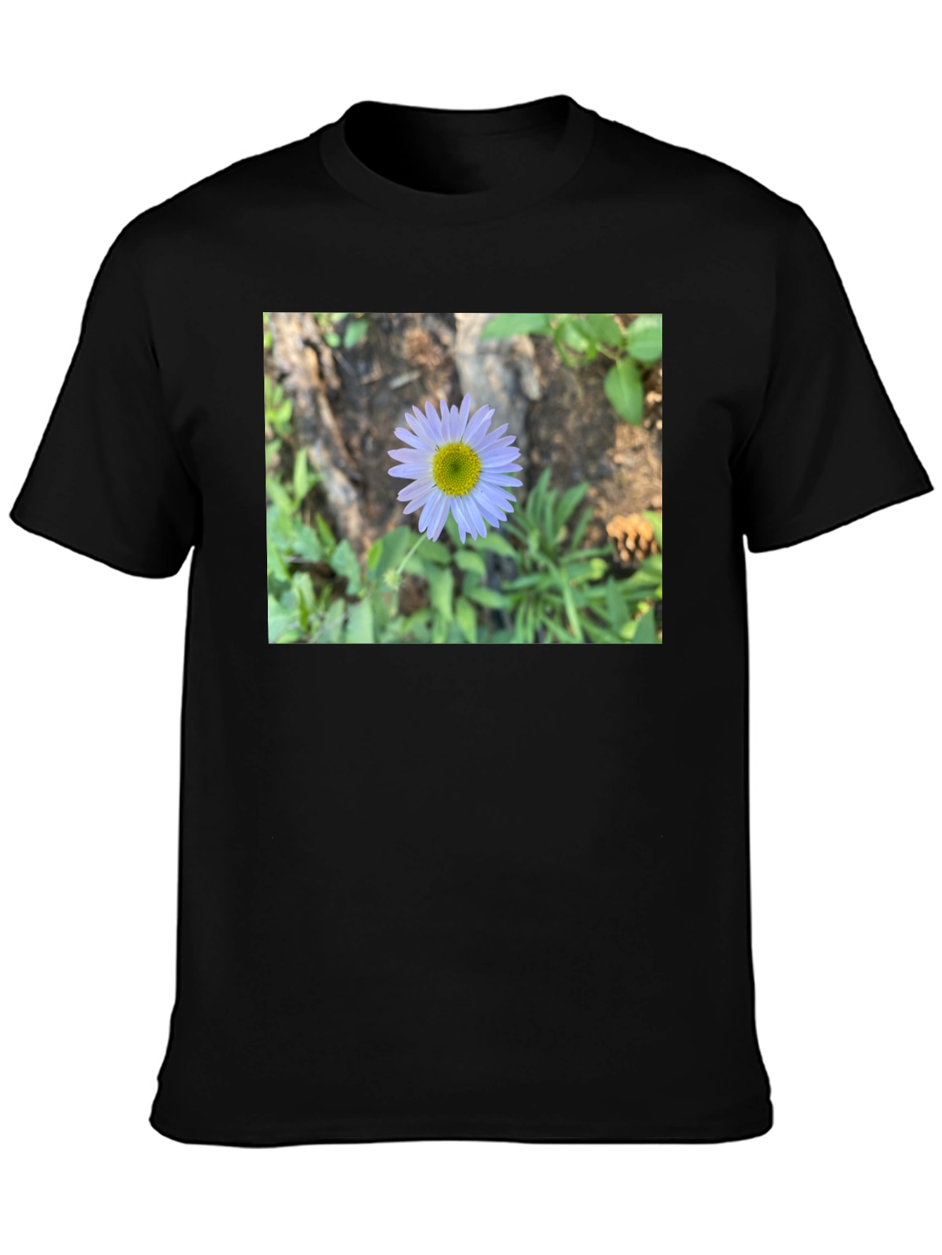 Floral Print Black T-Shirt - Nature Inspired Casual Wear