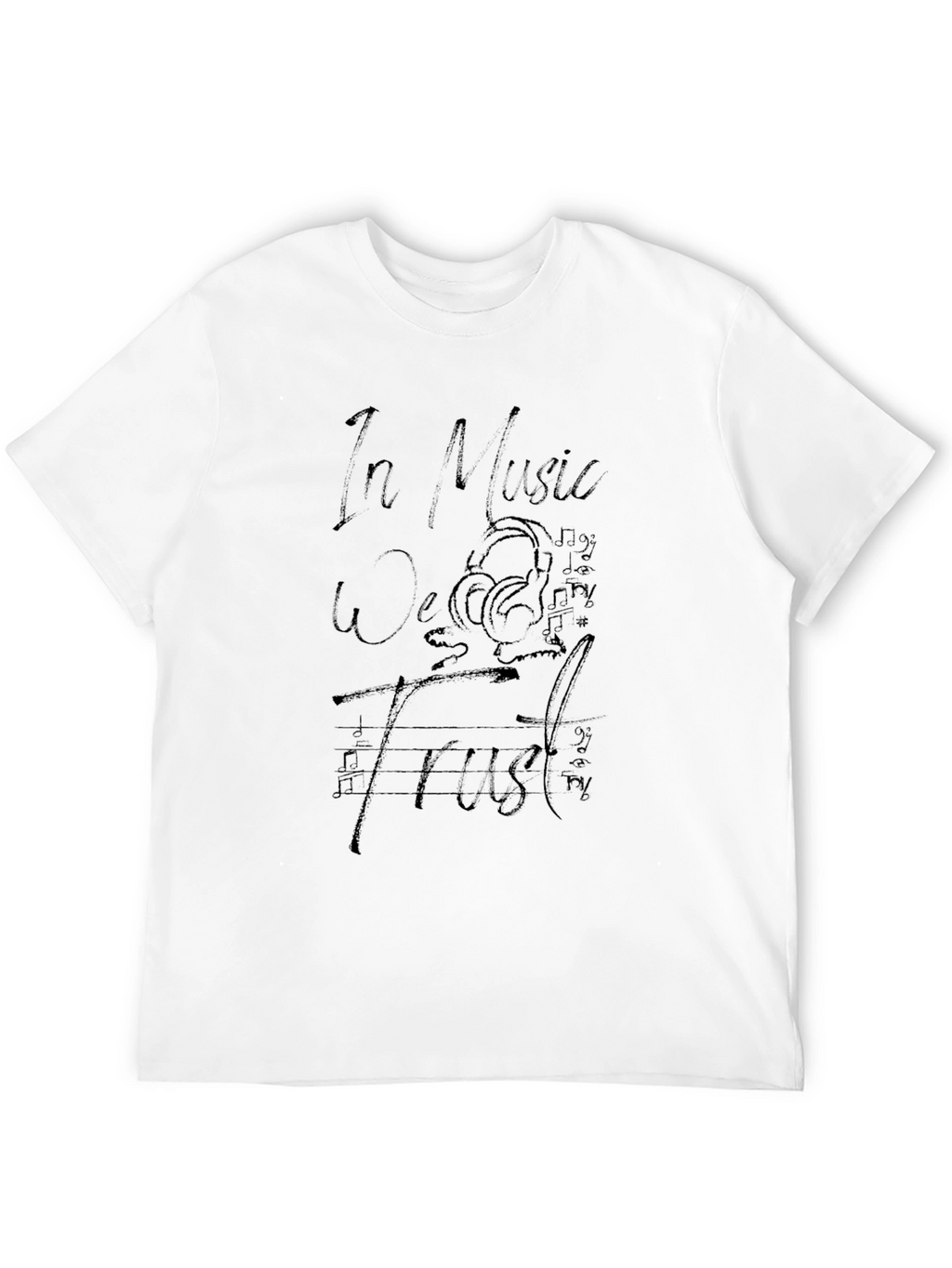 In Music We Trust Black Graphic Tee