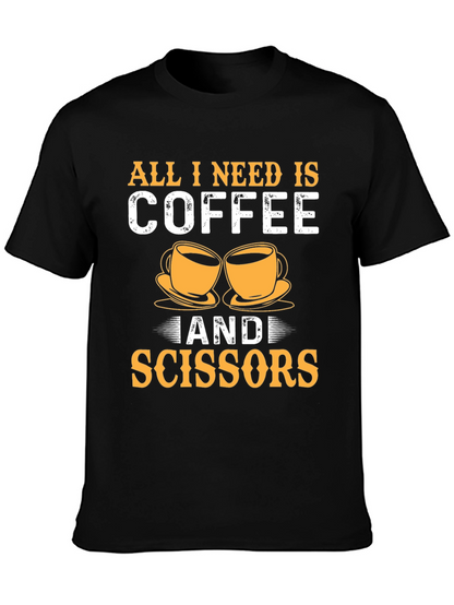 Coffee & Scissors T-Shirt - Cut & Brew