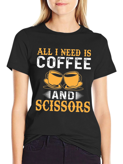 Coffee & Scissors T-Shirt - Cut & Brew
