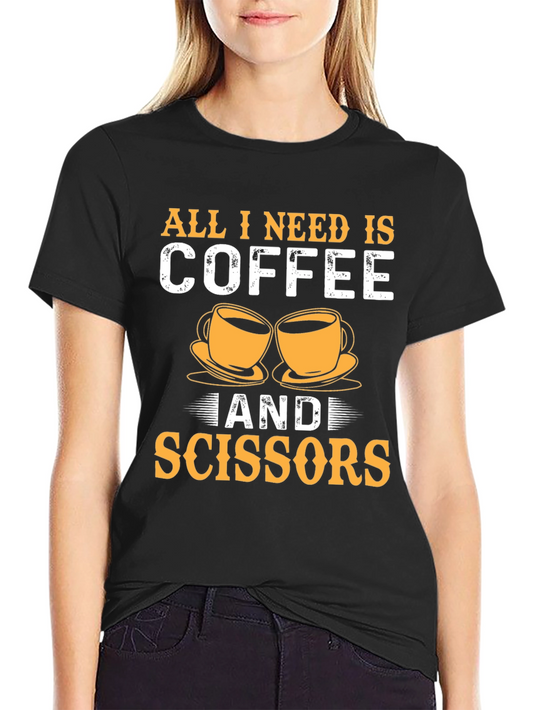 Coffee & Scissors T-Shirt - Cut & Brew