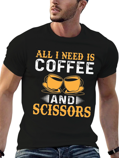 Coffee & Scissors T-Shirt - Cut & Brew