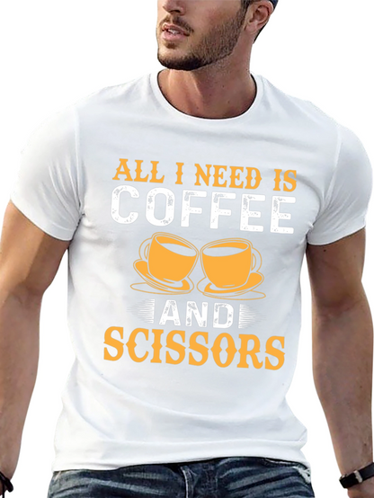 Coffee & Scissors T-Shirt - Cut & Brew