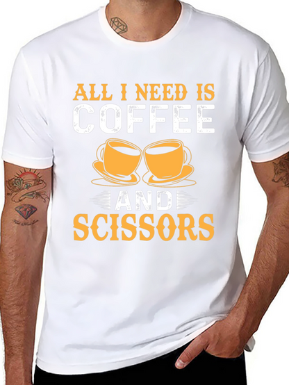 Coffee & Scissors T-Shirt - Cut & Brew