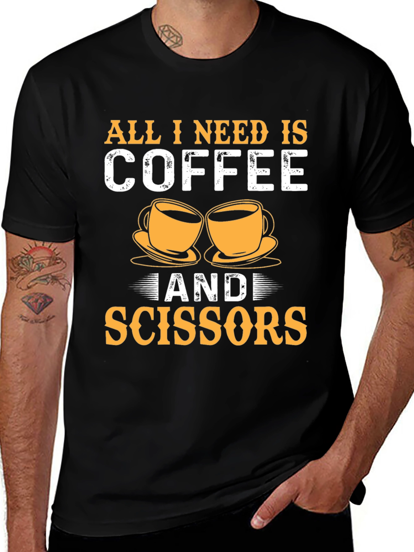 Coffee & Scissors T-Shirt - Cut & Brew