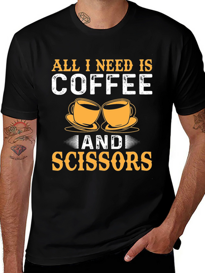 Coffee & Scissors T-Shirt - Cut & Brew