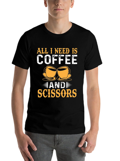Coffee & Scissors T-Shirt - Cut & Brew