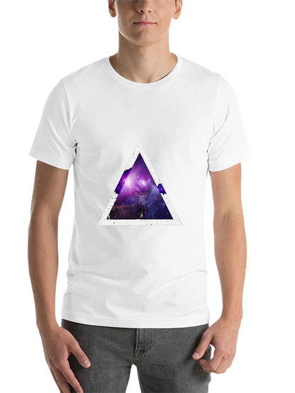 Cosmic Deer Triangle Tee - Modern Graphic Print T-Shirt