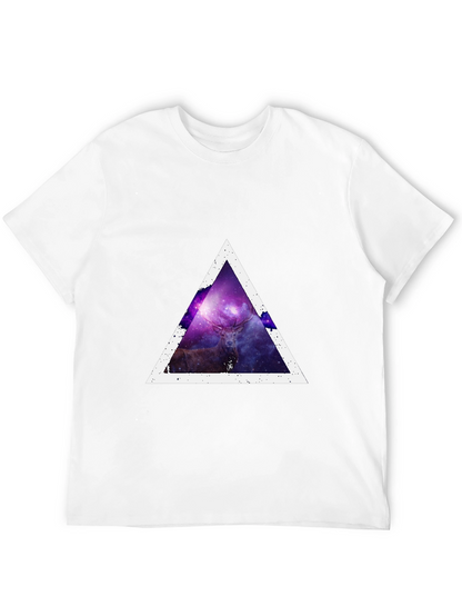Cosmic Deer Triangle Tee - Modern Graphic Print T-Shirt