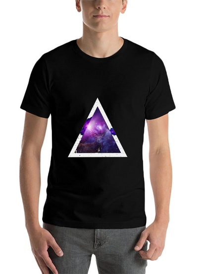 Cosmic Deer Triangle Tee - Modern Graphic Print T-Shirt