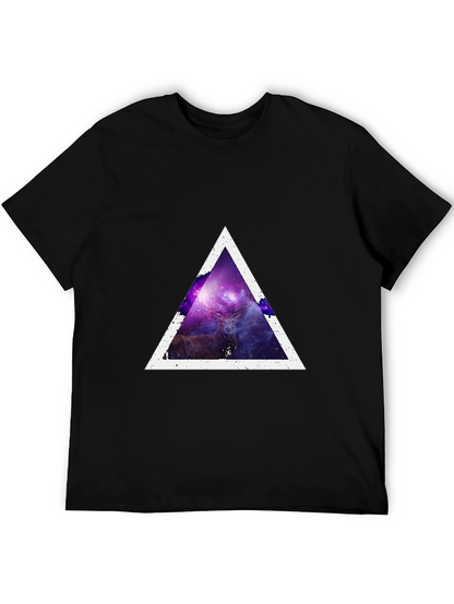 Cosmic Deer Triangle Tee - Modern Graphic Print T-Shirt