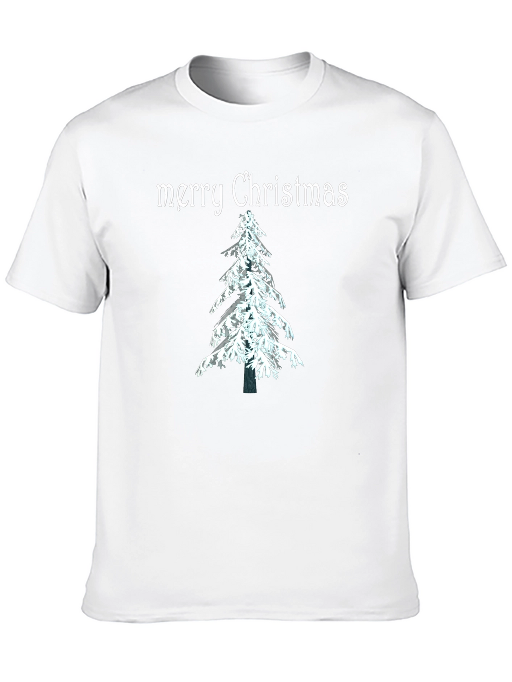 Merry Christmas Tree Graphic Tee - Holiday Festive Shirt