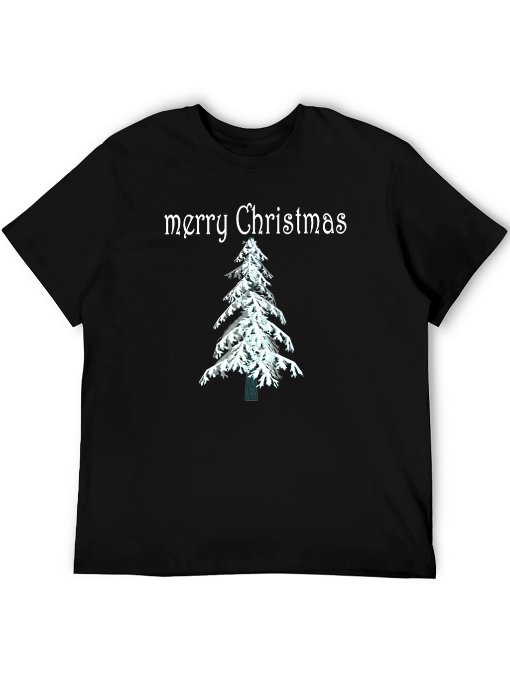 Merry Christmas Tree Graphic Tee - Holiday Festive Shirt