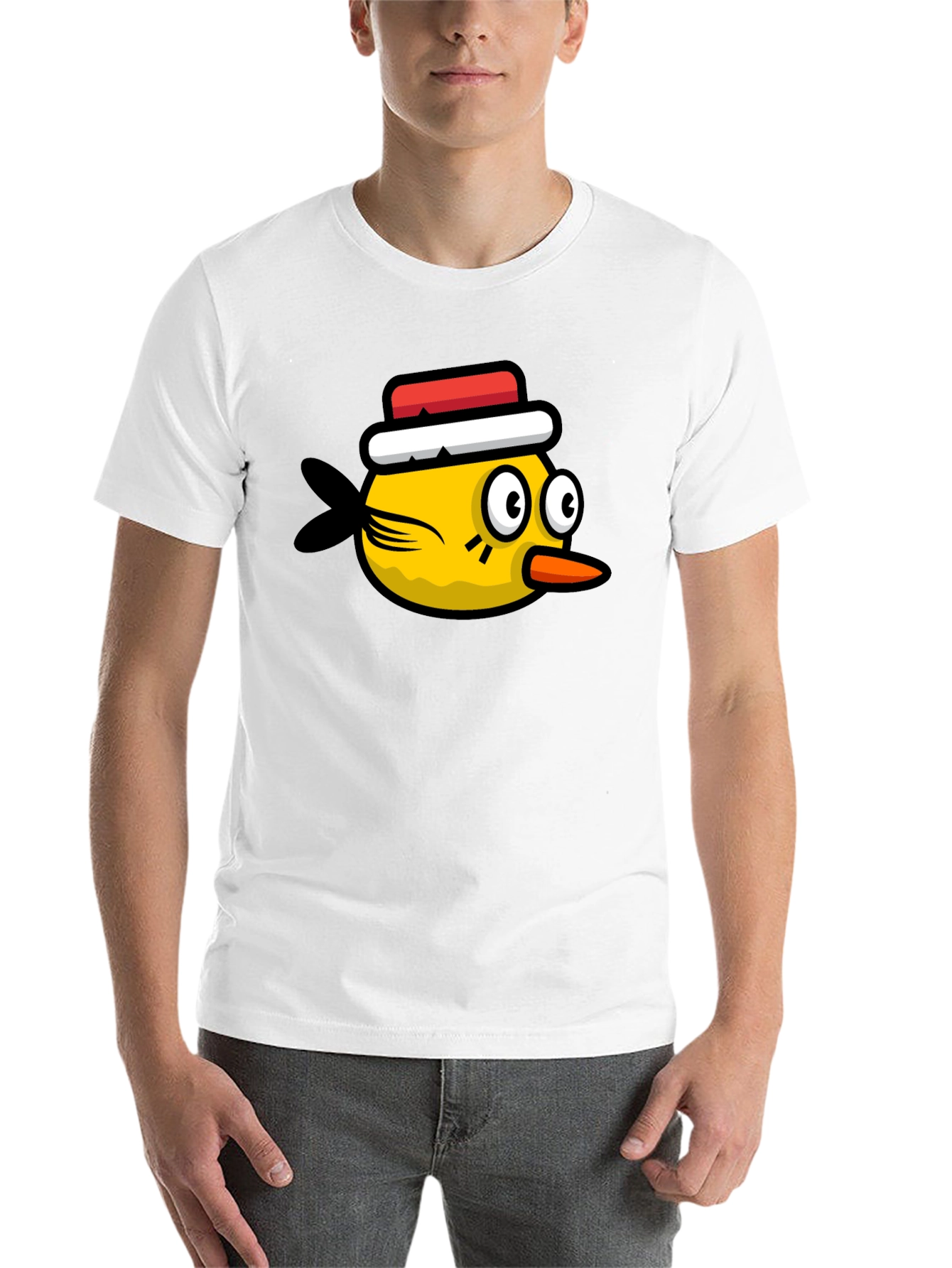 Funny Bird Graphic Tee - Black Cotton T-Shirt