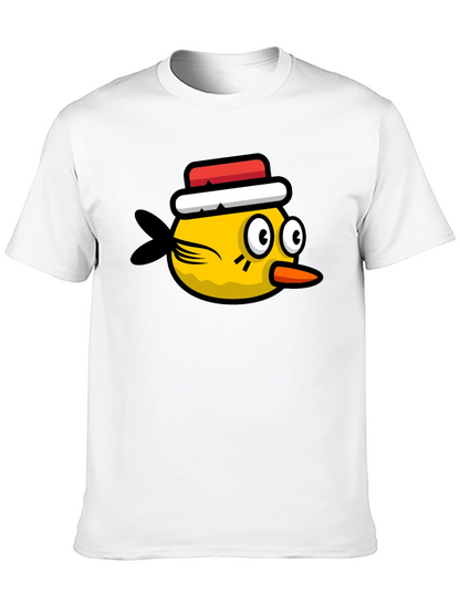 Funny Bird Graphic Tee - Black Cotton T-Shirt
