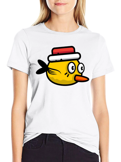 Funny Bird Graphic Tee - Black Cotton T-Shirt