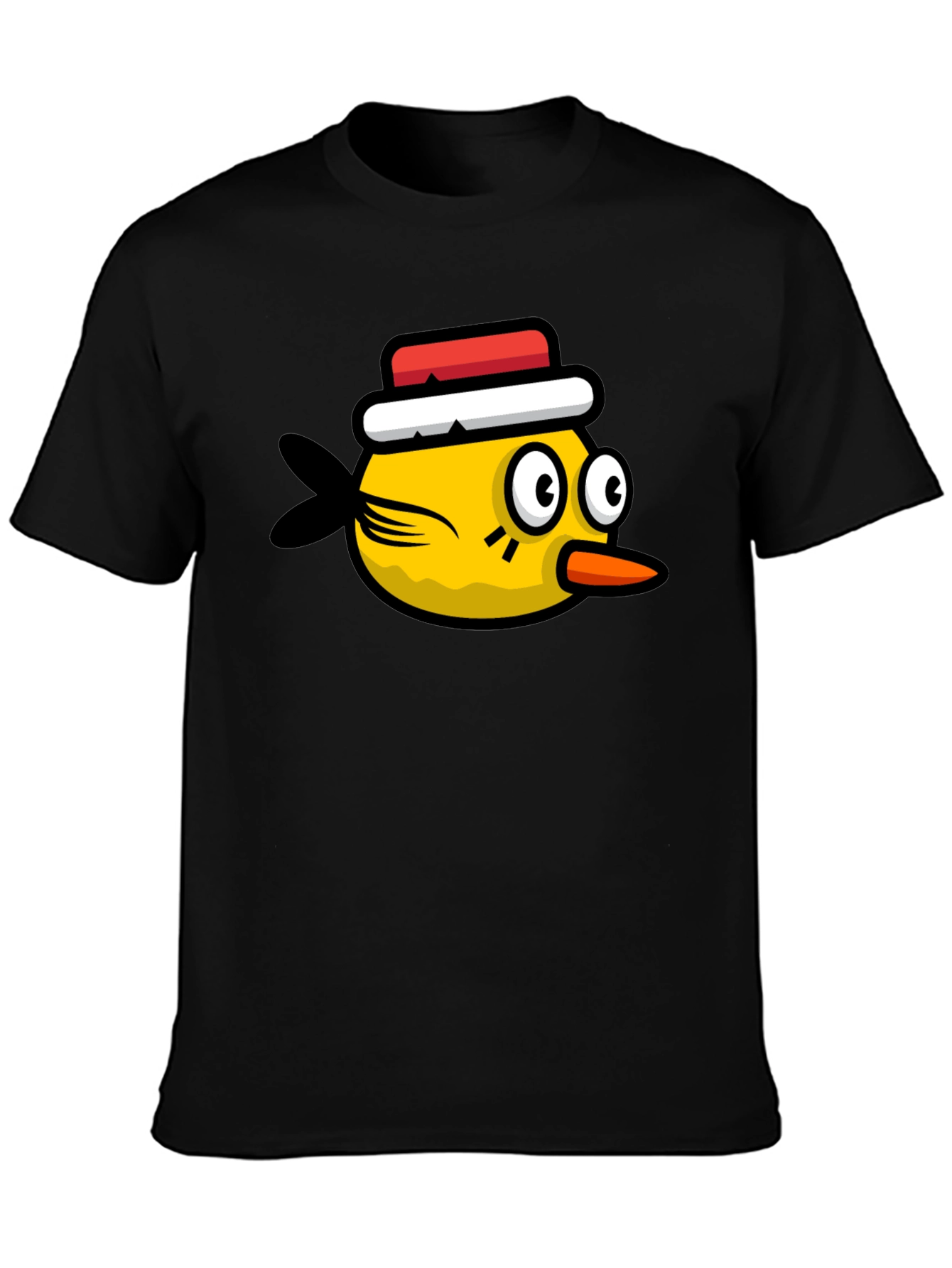 Funny Bird Graphic Tee - Black Cotton T-Shirt