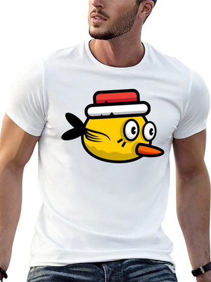 Funny Bird Graphic Tee - Black Cotton T-Shirt