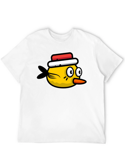Funny Bird Graphic Tee - Black Cotton T-Shirt