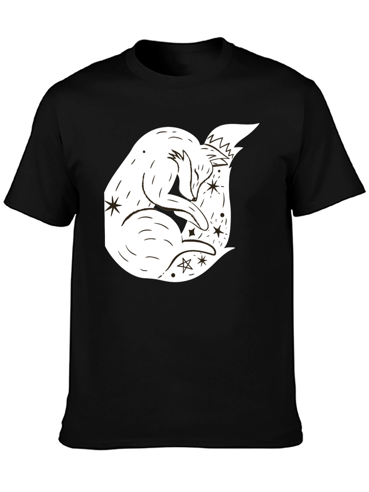 Dreamy Fox Graphic Tee - Black Unisex T-Shirt