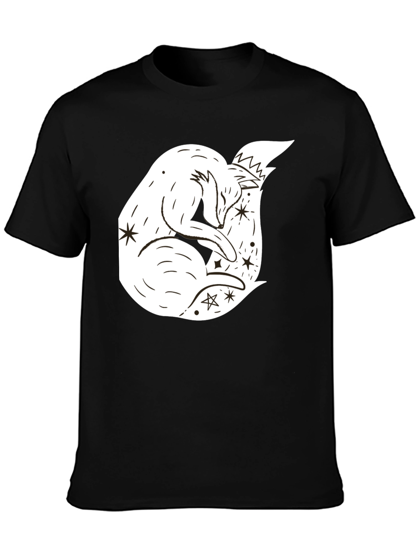 Dreamy Fox Graphic Tee - Black Unisex T-Shirt