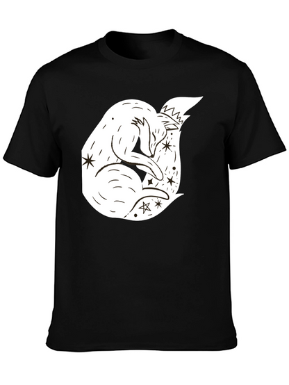 Dreamy Fox Graphic Tee - Black Unisex T-Shirt