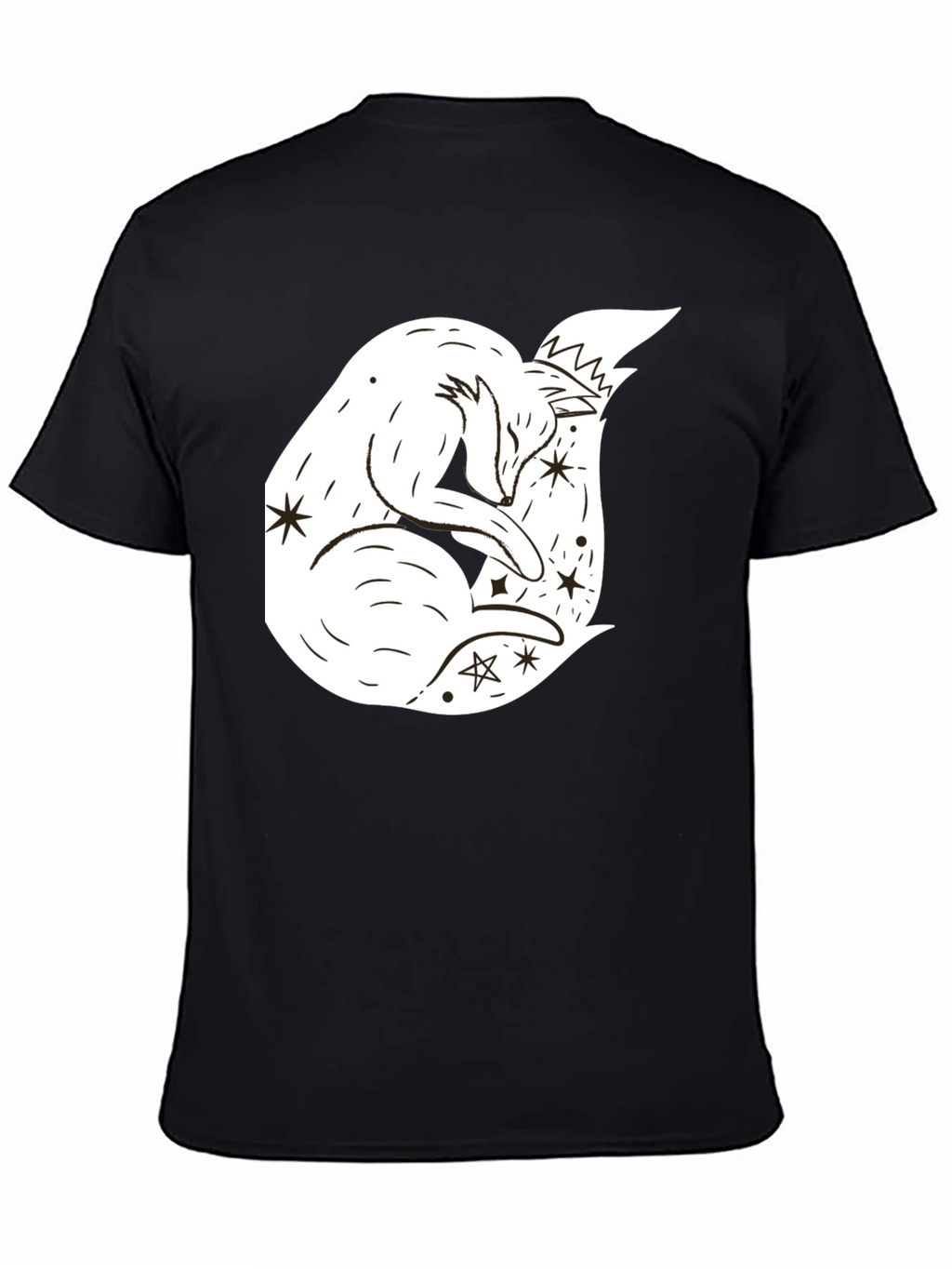 Dreamy Fox Graphic Tee - Black Unisex T-Shirt