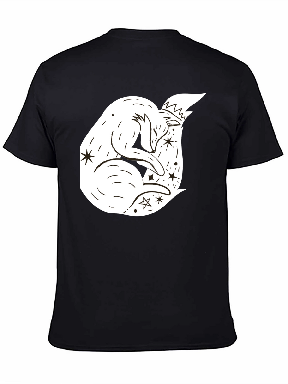 Dreamy Fox Graphic Tee - Black Unisex T-Shirt
