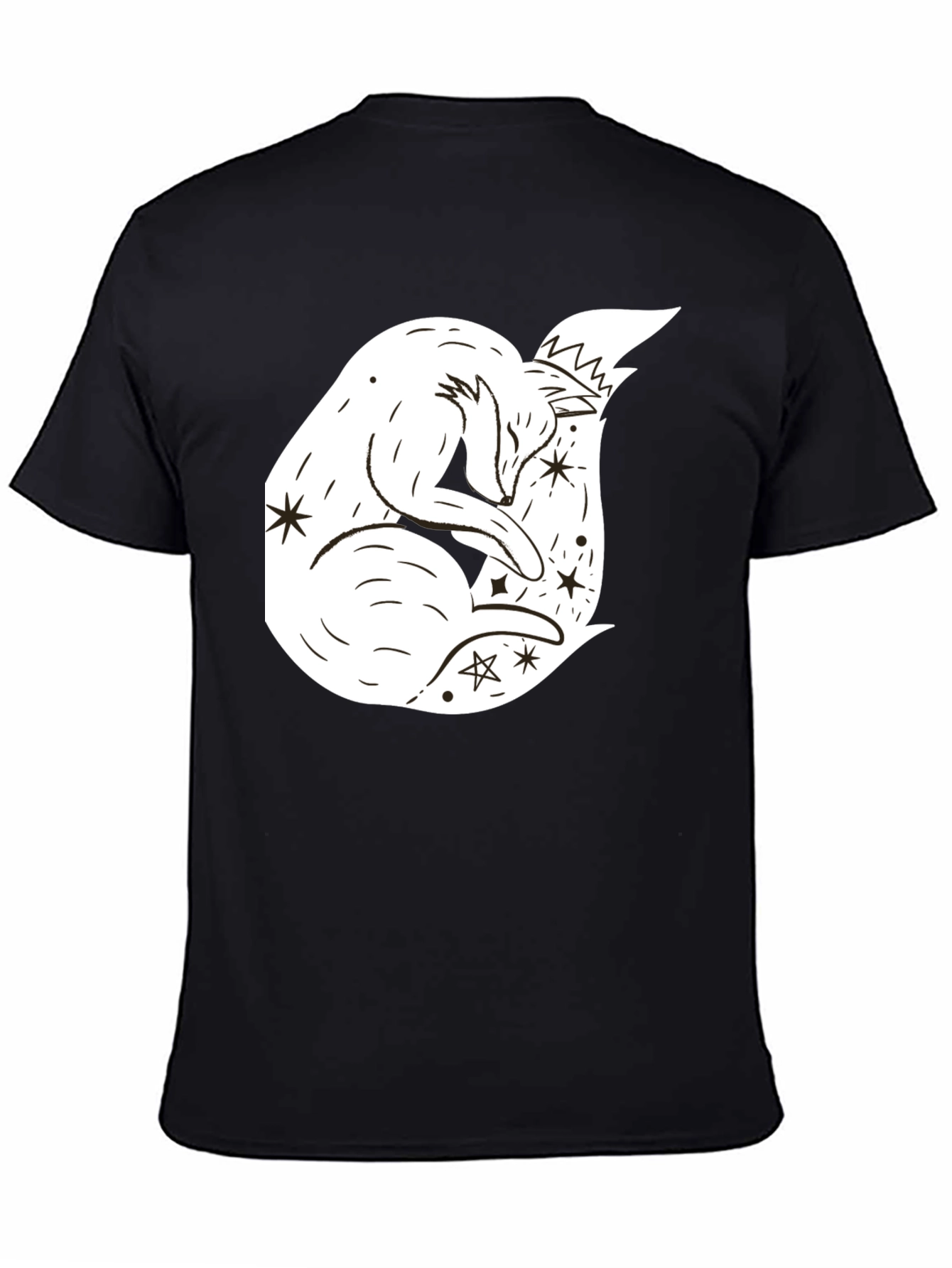 Dreamy Fox Graphic Tee - Black Unisex T-Shirt