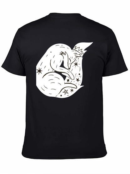 Dreamy Fox Graphic Tee - Black Unisex T-Shirt