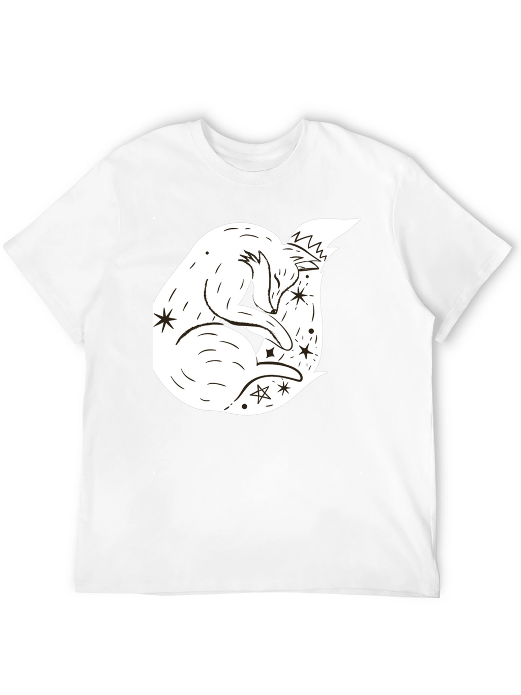 Dreamy Fox Graphic Tee - Black Unisex T-Shirt