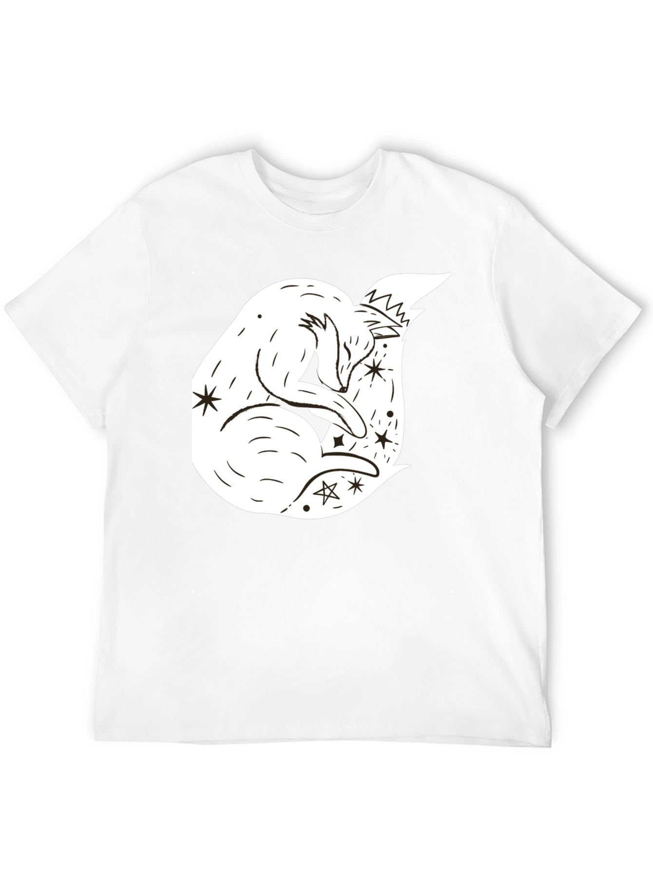 Dreamy Fox Graphic Tee - Black Unisex T-Shirt