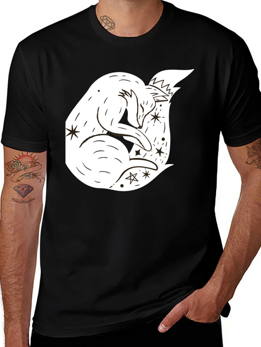 Dreamy Fox Graphic Tee - Black Unisex T-Shirt