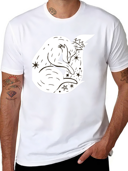 Dreamy Fox Graphic Tee - Black Unisex T-Shirt
