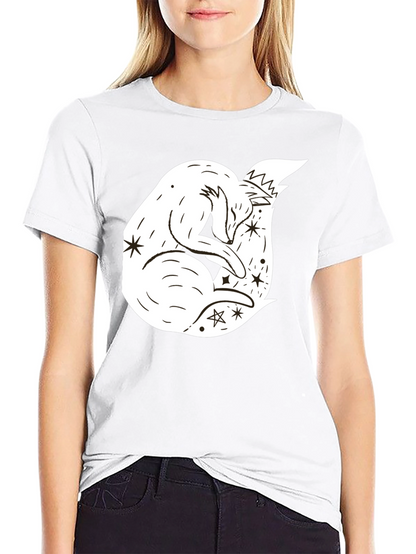Dreamy Fox Graphic Tee - Black Unisex T-Shirt