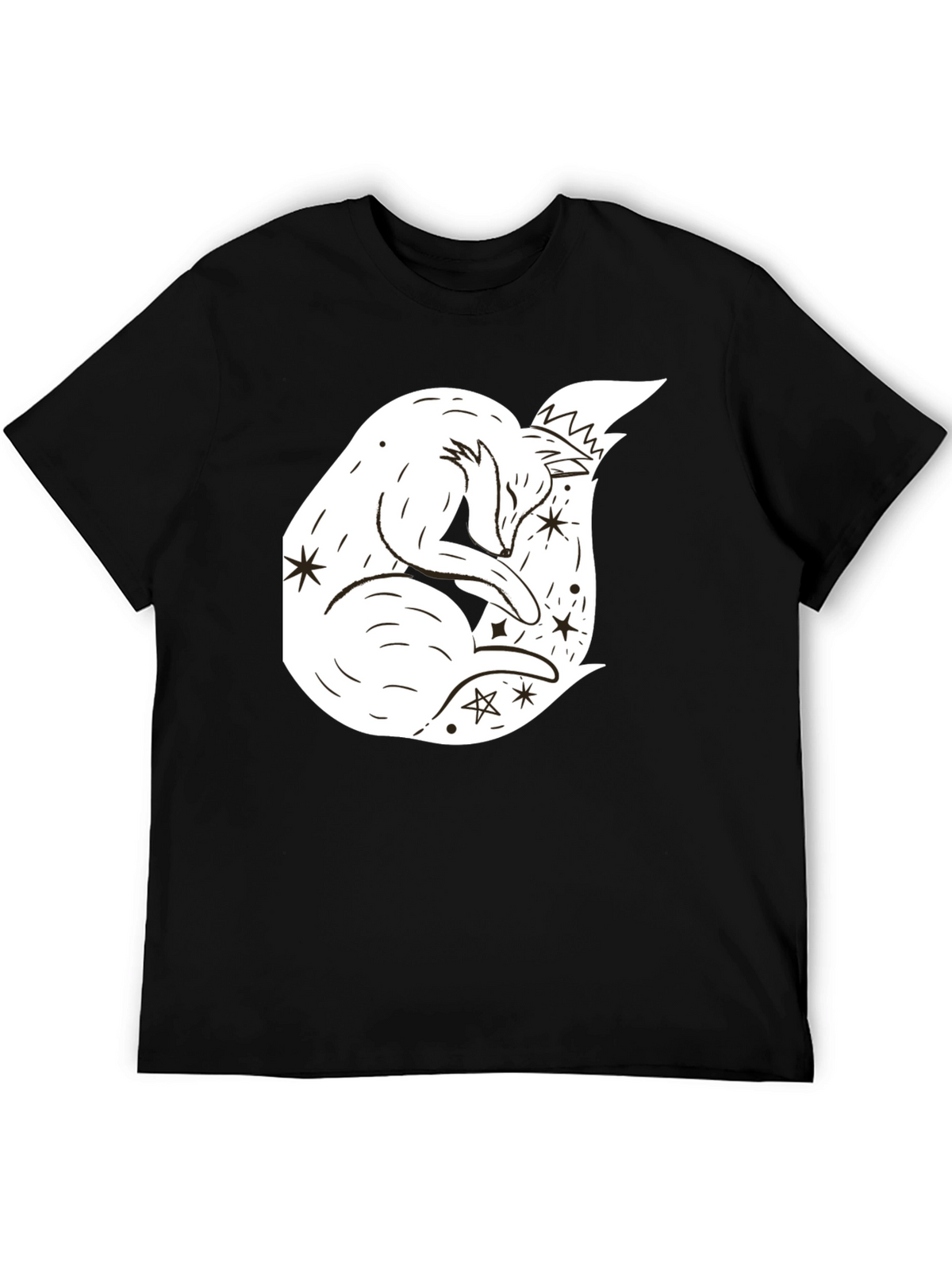 Dreamy Fox Graphic Tee - Black Unisex T-Shirt