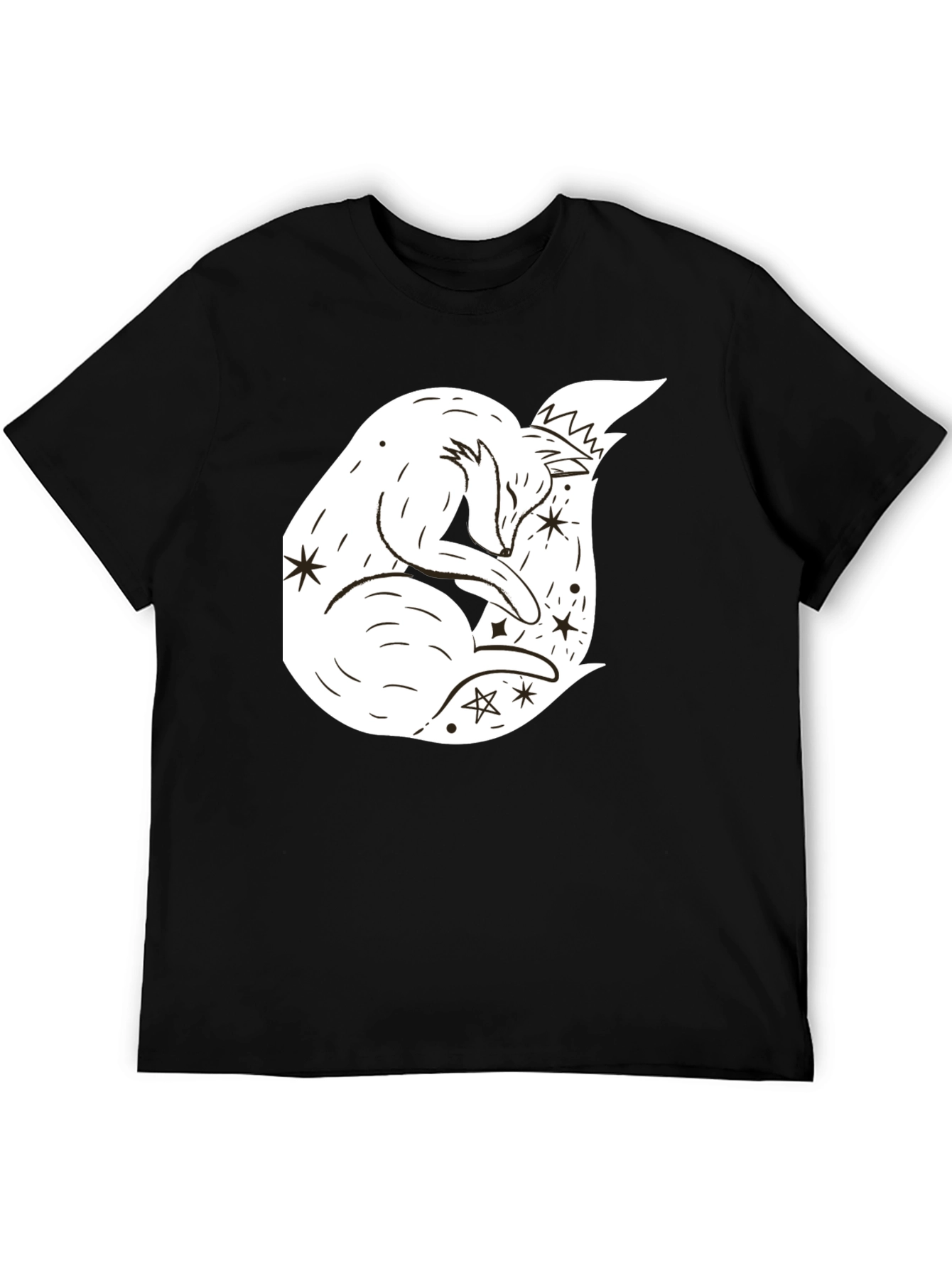 Dreamy Fox Graphic Tee - Black Unisex T-Shirt