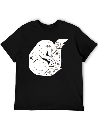 Dreamy Fox Graphic Tee - Black Unisex T-Shirt