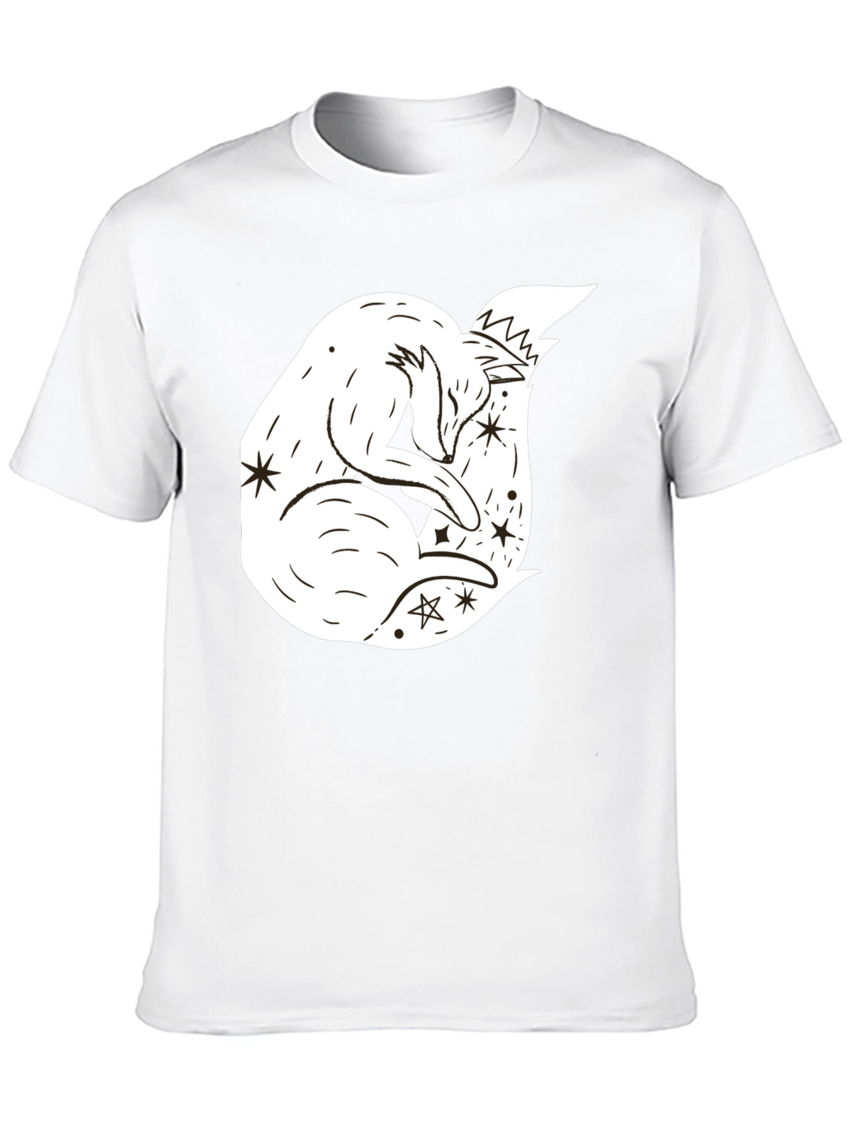 Dreamy Fox Graphic Tee - Black Unisex T-Shirt