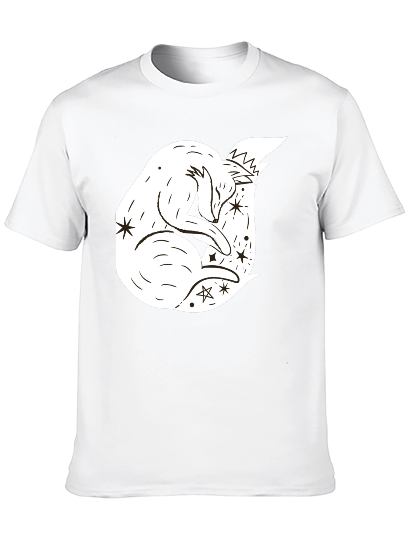 Dreamy Fox Graphic Tee - Black Unisex T-Shirt