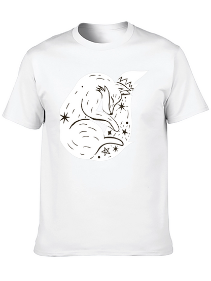 Dreamy Fox Graphic Tee - Black Unisex T-Shirt