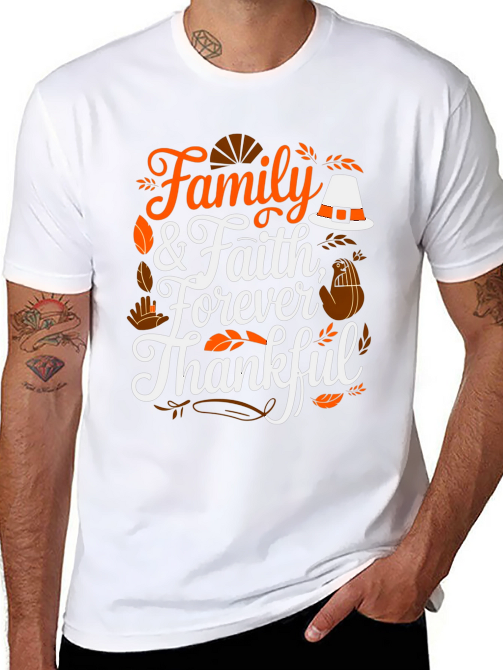 Family & Faith Thanksgiving T-Shirt - Forever Thankful