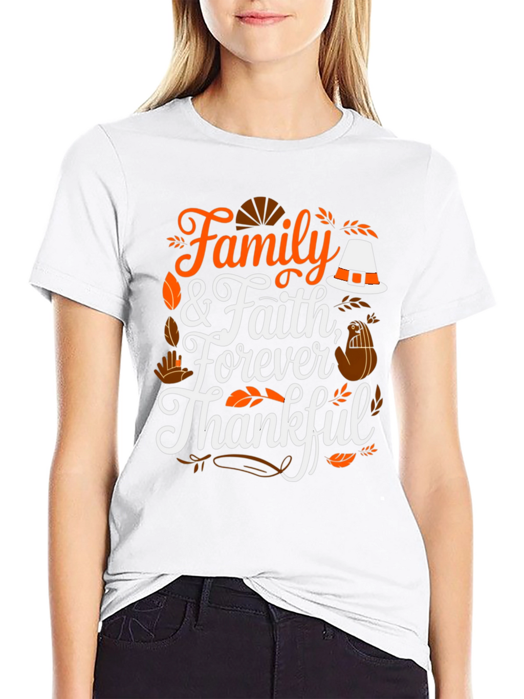 Family & Faith Thanksgiving T-Shirt - Forever Thankful