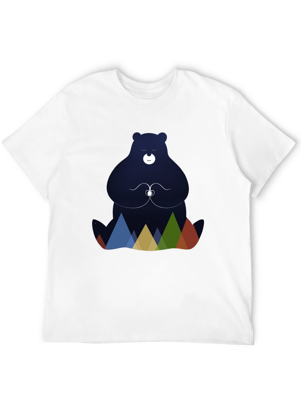 Meditating Bear Graphic Tee - Black