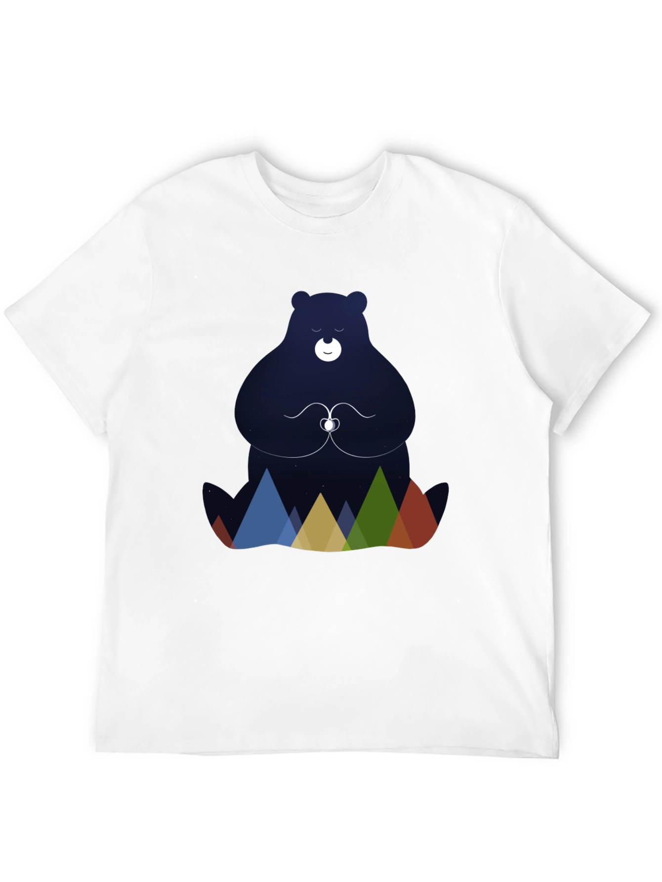 Meditating Bear Graphic Tee - Black