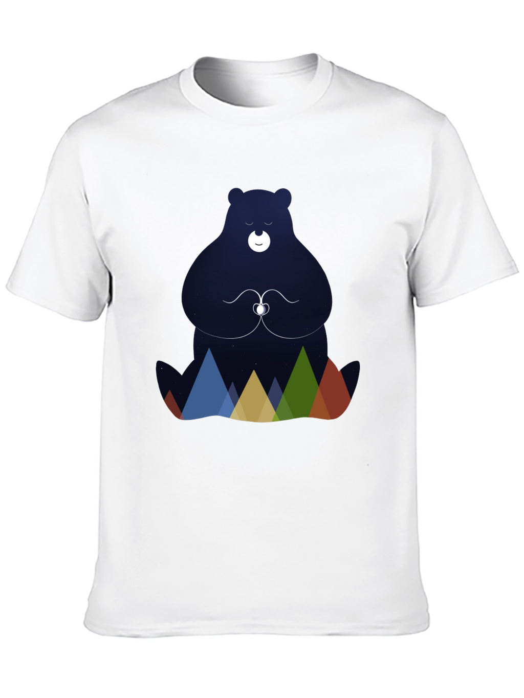 Meditating Bear Graphic Tee - Black