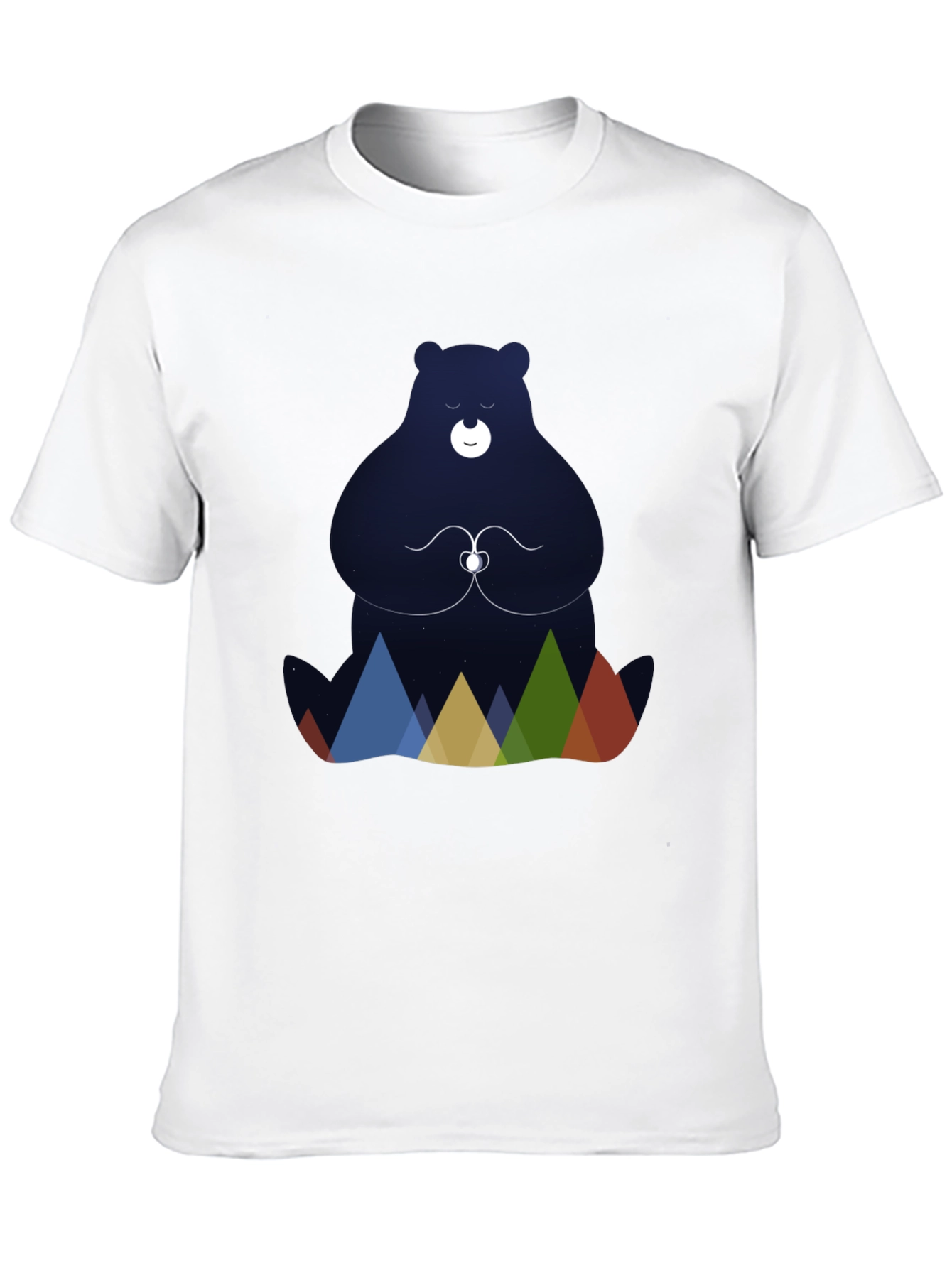 Meditating Bear Graphic Tee - Black