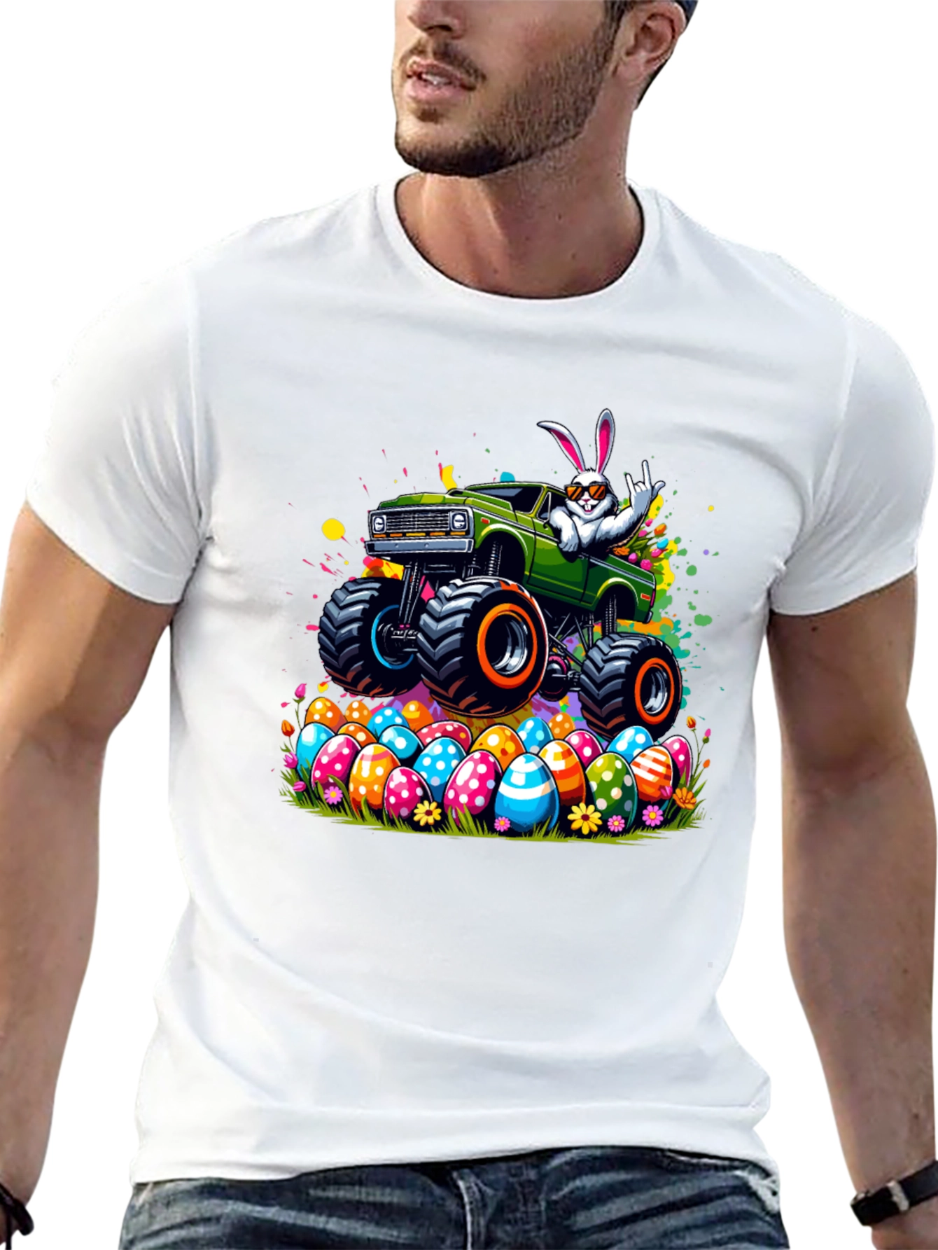 Easter Bunny Monster Truck T-Shirt