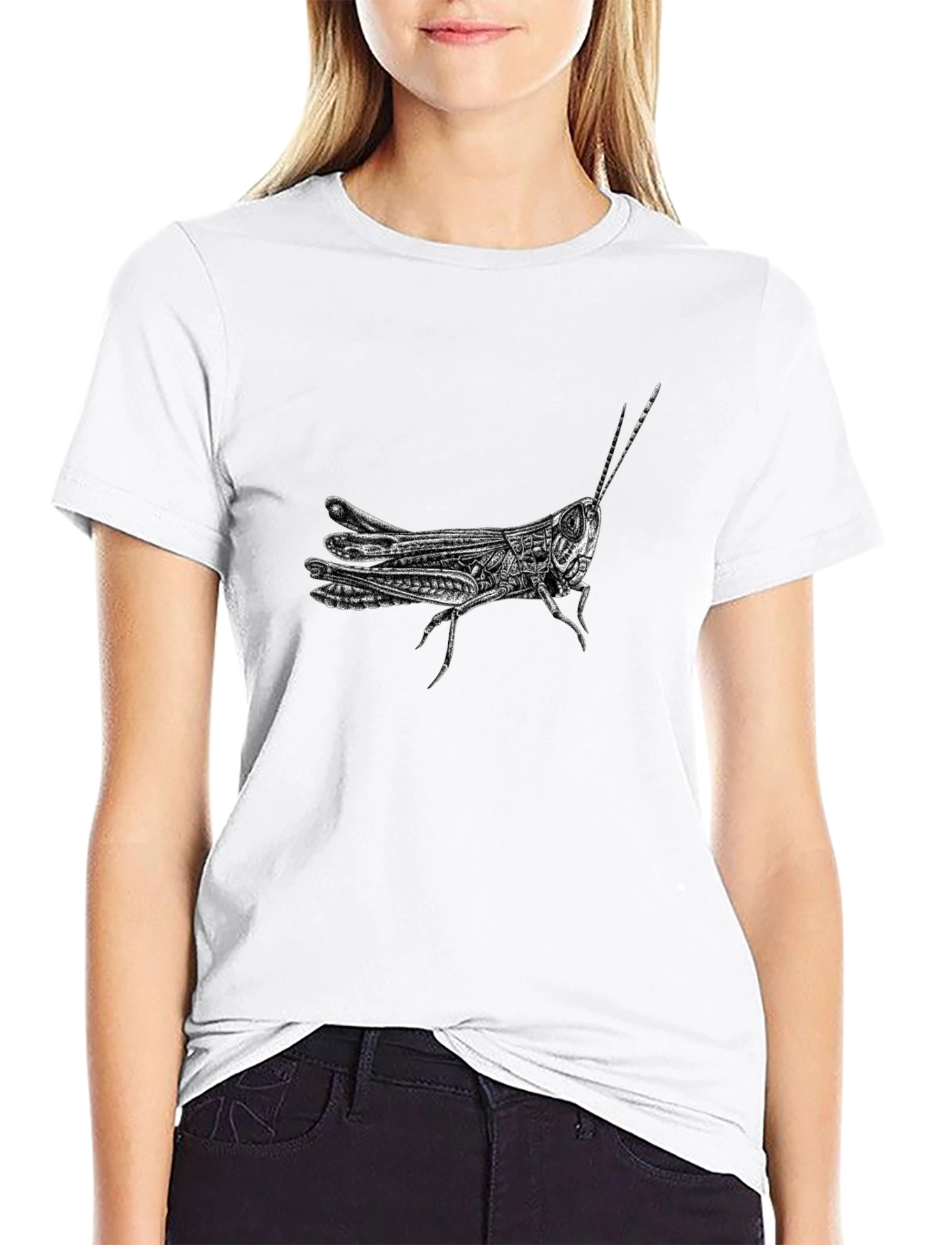 Graphic Grasshopper Tee - Cool Insect Design T-Shirt